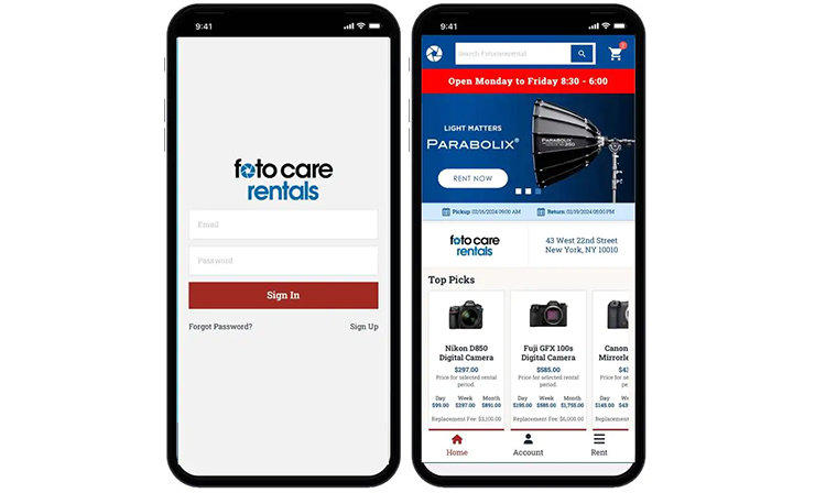 FotoCare-Rentals-Mobile-Application